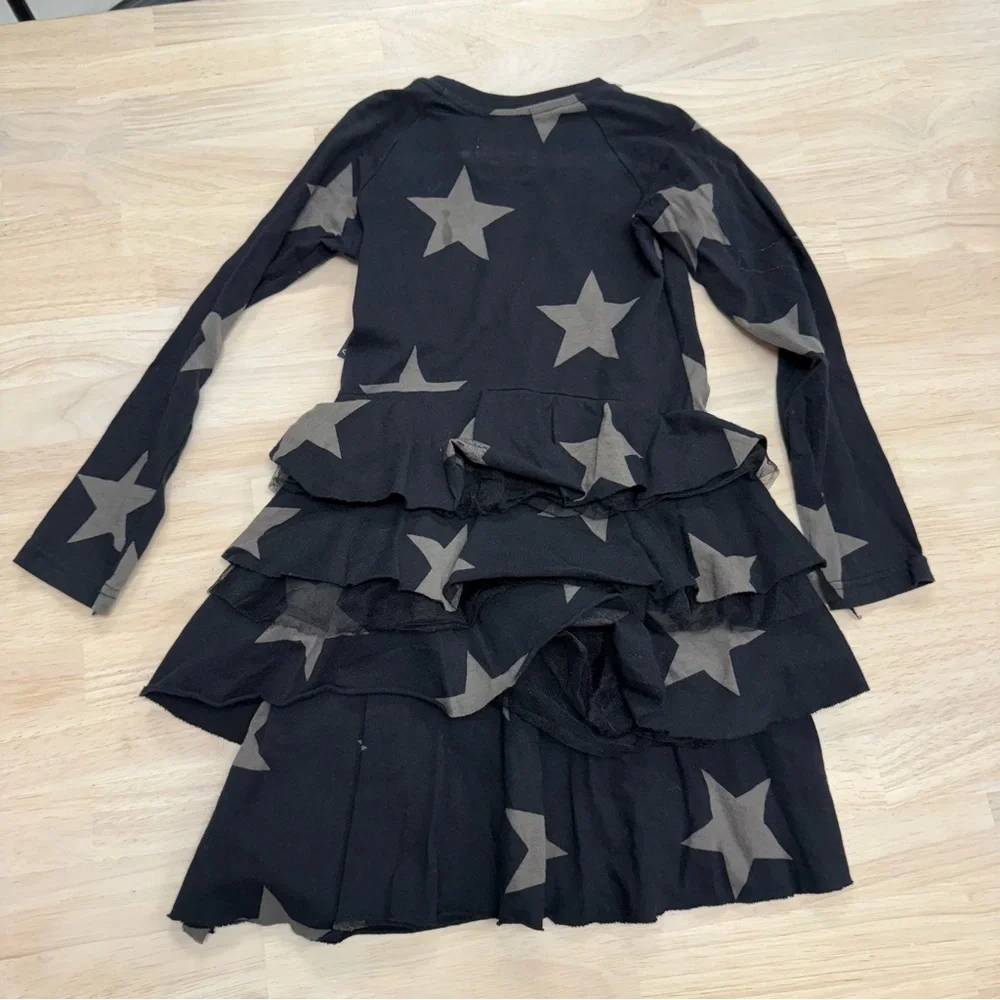 Nununu 3/4 black Star Ruffle dress